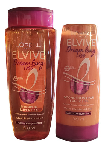  Shampoo Y Acondicionador Dream Long Liss Elvive 1050ml