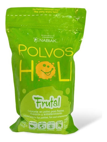 Polvos Holi Maxibolsa 650 G Con Aroma Frutal Color Verde Manzana