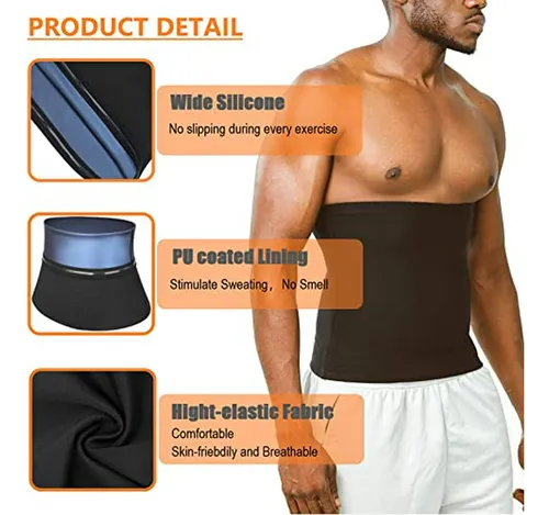 Faja Sauna Reductora Hombre Control Abdominal Ejercicio