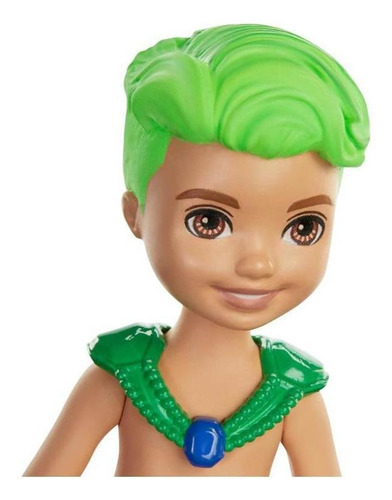 Boneco Barbie Dreamtopia Chelsea Menino Tritão Verde