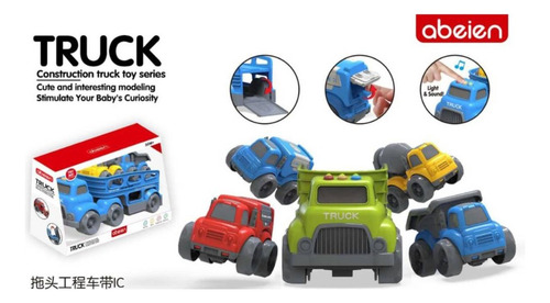 Set De Camion Transportador Con 2 Camiones Juguete Abeien