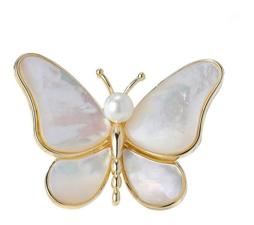 Broche Mariposa Perla Accesorios Mujer