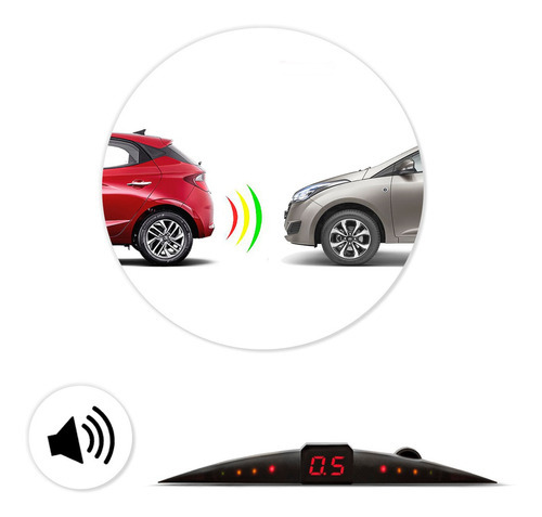 Sensor De Estacionamento Ré Preto Positron 4 Pontos 20mm