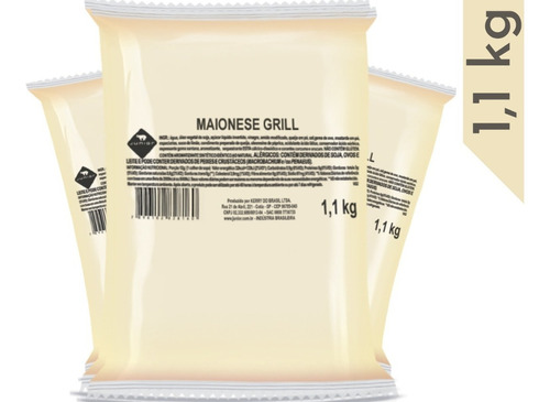 Maionese Grill Junior Molho Para Lanche Sem Glúten Em Saco Pouch 1.1 Kg