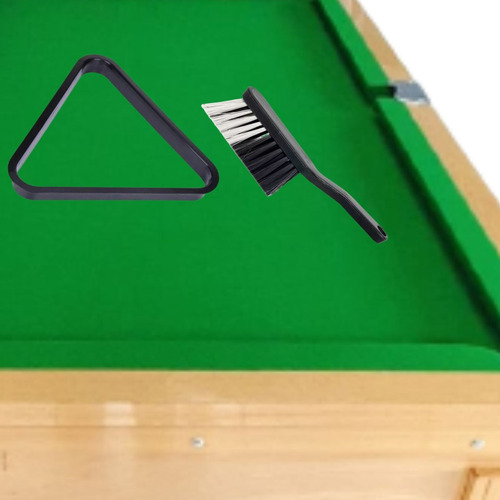 Triangulo Plástico E Escova Limpa Mesa Sinuca Bilhar Snooker