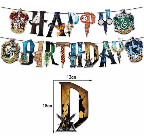 Guirnalda Decorativa Happy Birthday, Harry Potter.