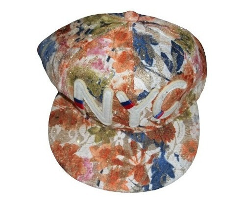 Gorro Gorra Sombrero Nyc Con Visera Floral Y Brillitos