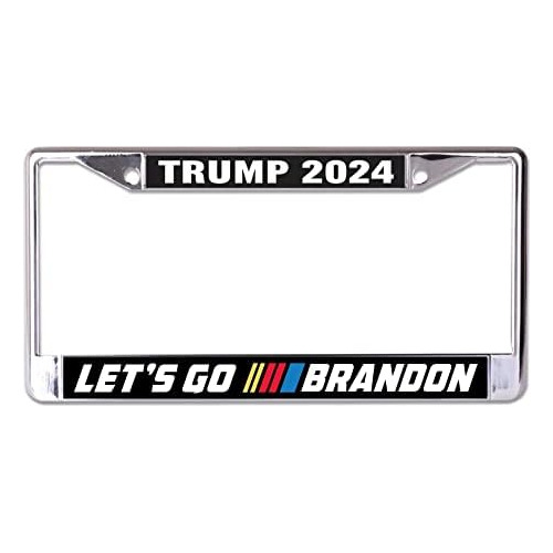 Marco De Placa De Cromo  Trump 2024 Lets Go Brandon 
