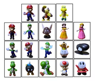 Coleccion Mario Bros Paquete 18 Unidades Figura Accion