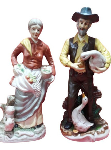 Antiguo Par Figuras Santiny Italy  Precio X 2 Bellas 