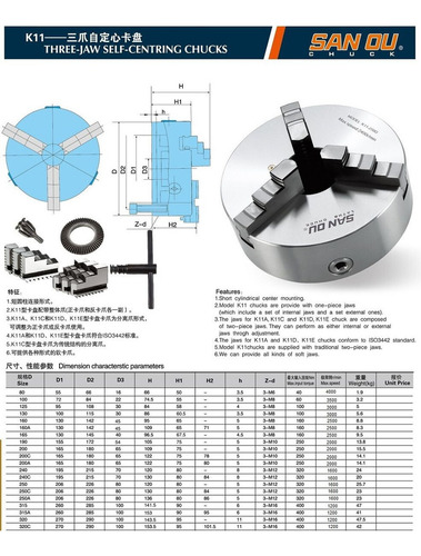 Plato Torno 125 Mm 3 Garras Universal K11-125