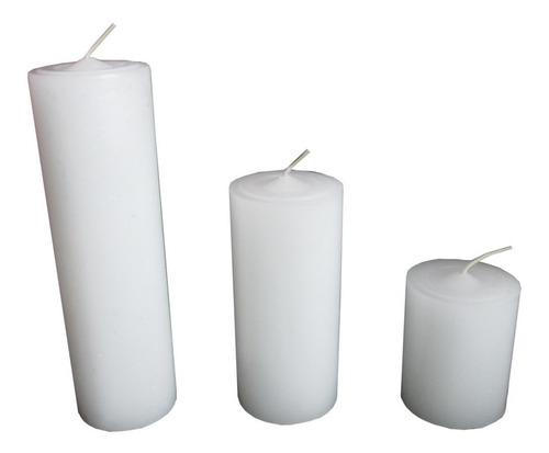 8 Trios Velas Cilíndricas 5cm,10cm E 15cm Decoração