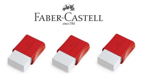 Borracha Faber Castell Branca Com Cinta Kit Com 4 Unidades