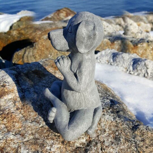 G Dog Buddha Meditation Dog Statue-yoga Dog Garden Deco 7002