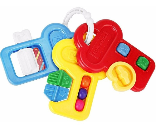 Llavero Mordillo Fisher Price De Bebe Nuevo Multicolor 3en1