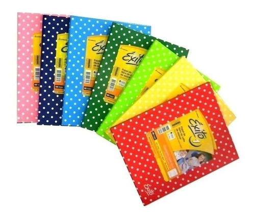 Cuaderno Exito Tapa Dura Forrado Lunares 48hojas Pack X2