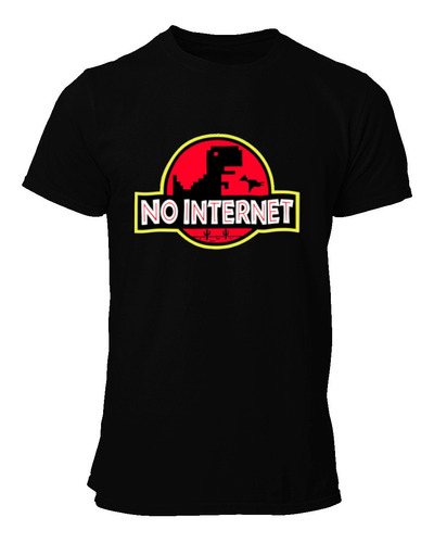 Playera Negra Dinosaurio Offline No Hay Internet 05