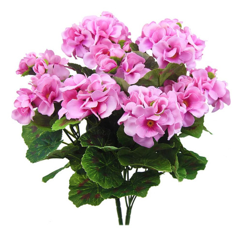 Ferial 2 Piezas De Flores Artificiales De Geranio Púrpura Y 