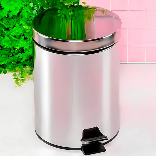 Lixeira Inox Com Pedal Banheiro Cesto Removível Cozinha