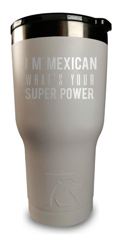 Termo Rtic Personalizado Láser Mexican Power 20oz Con Nombre