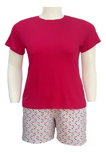 Conjunto Feminino Short E Camiseta Plus Size Tam 48, 52 A 60
