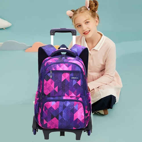 Etaishow Mochila Con Ruedas Geométrica Para Niñas Mochila