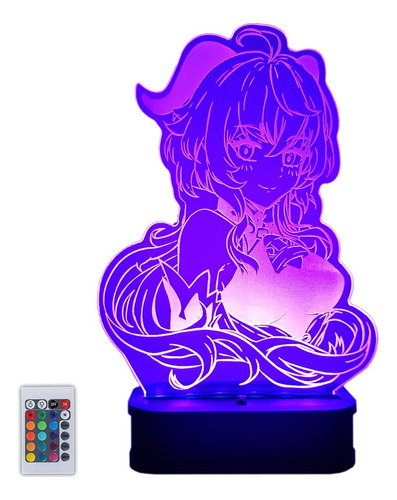 Lampara Genshin Impact Ganyu Led 16 Colores +control 21cm