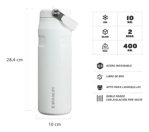 Botella Iceflow Flip Straw 2.0 710 Ml Frost