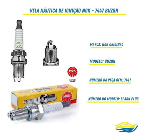 Vela Náutica De Ignição Ngk 7447 Buz8h