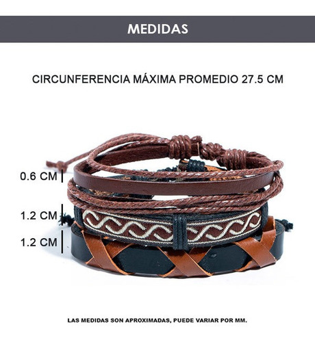 Imagen 7 de 7 de Set De 3 Pulseras Diferentes Con Dijes O Cuerda Trenzada