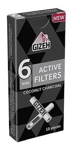 Filtro Gizeh Carbón Activado Coco 10u 6mm (filtra Alquitrán)