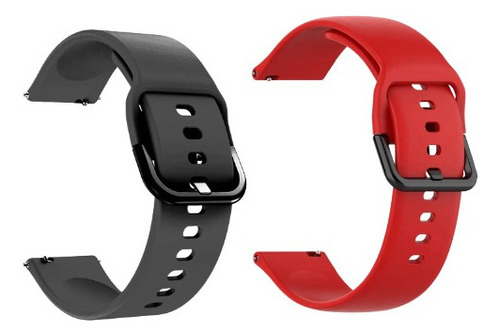 Kit Pulseira Silicone Vip Compatível Com Amazfit Gtr 4 A2166 Cor Preto-Vermelho