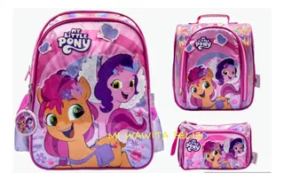 Pack Mochila Little Pony Oficio Lonchera Cartuchera