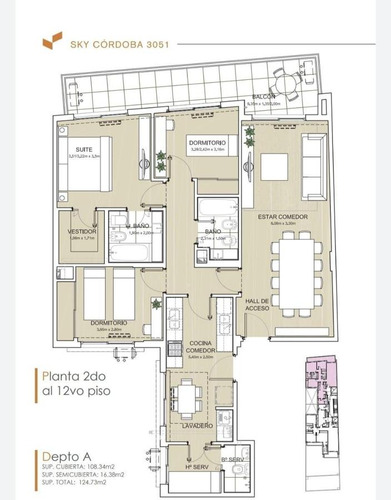Av Cordoba 3000- Barrio Norte- Semipiso A Estrenar- Amenities
