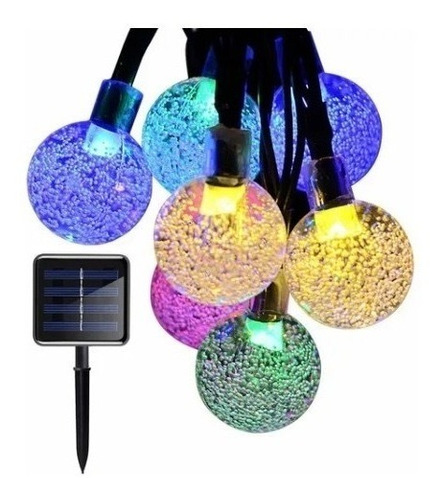 Guirnalda Solar Deco 40 Led Bola 5 Mtrs Multicolor-calida