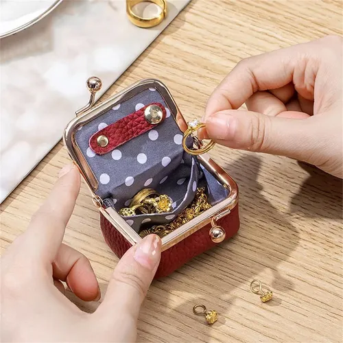 Genuine Leather Mini Jewelry Box, Mini Jewelry Travel Box