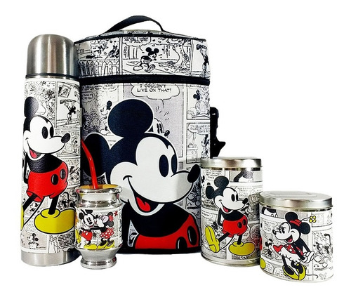 Imagen 1 de 6 de Equipo De Mate Completo Mickey Minnie Cuero Set Kit Matero 2