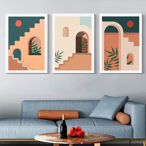 Imagen 1 de 7 de Cuadros Nórdico Trípticos-decorativo-calidad Uhd 60x40 Cm