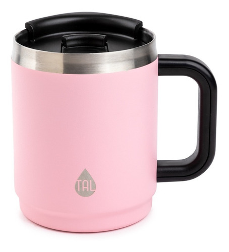 Taza Tal De Acero Inoxidable 14oz Personalizada Láser Color Rosa