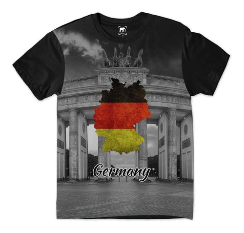 Camiseta Alemanha Germany Portão Brandemburgo Bandeira Mapa