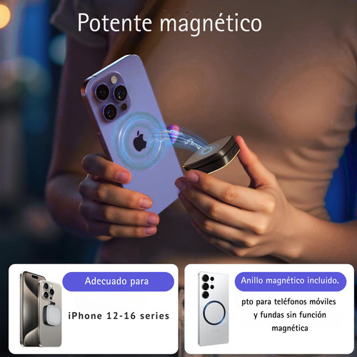 Luz Led Para Celulares Magnética + Espejo, Luz Para Selfie. Blanco