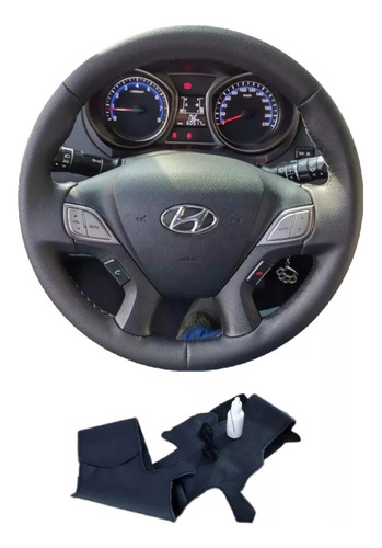 Capa De Volante Para Costurar Hyundai Hb20 2013 (liso Preto)