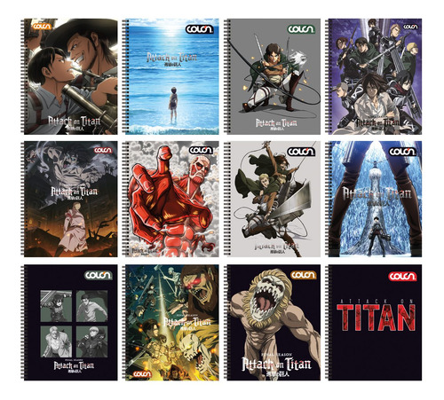 Cuaderno Universitario Colon Attack On Titan 100hj X 10 Ud