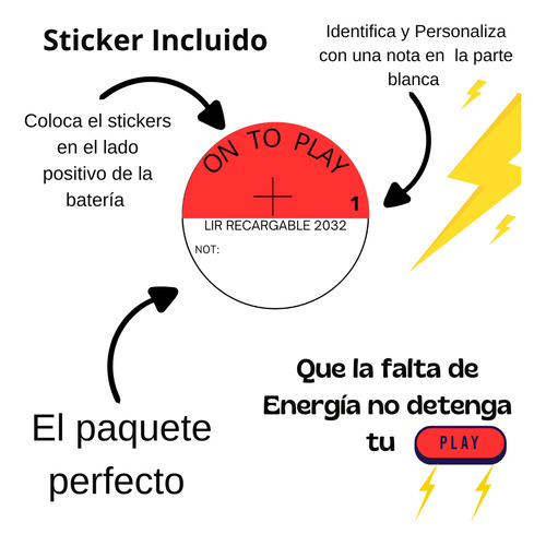 Kit Completo, Cargador+2 Pilas Lir2032+6 Bits Con Luz Led