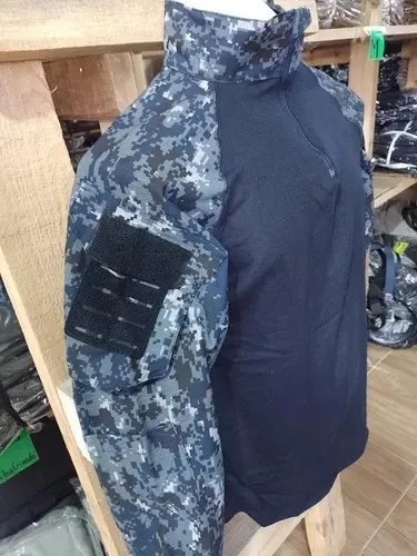 Conjunto T ctico R pida Pantal n Militar Pixelado Azul