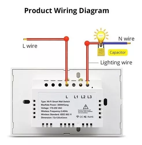 Interruptor Inteligente Wi-fi De 1 Vías Blanco (sin Neutro)