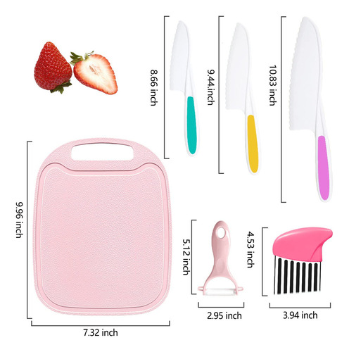 6 Pcs Juego De Cuchillos Para Niños, Cuchillo Sin Filo