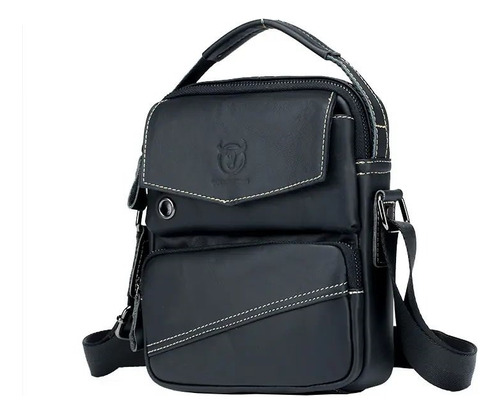 Bullcaptain - Morral De Cuero Mate Djb-040-bk Negro