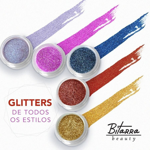 Imagem 9 de 9 de Glitter Pigmento Flocado Bitarra Asa De Borboleta Kit Com 6