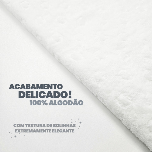 Jogo Toalhas 2 Peças Tapete Piso Banheiro Lollipop Brancas